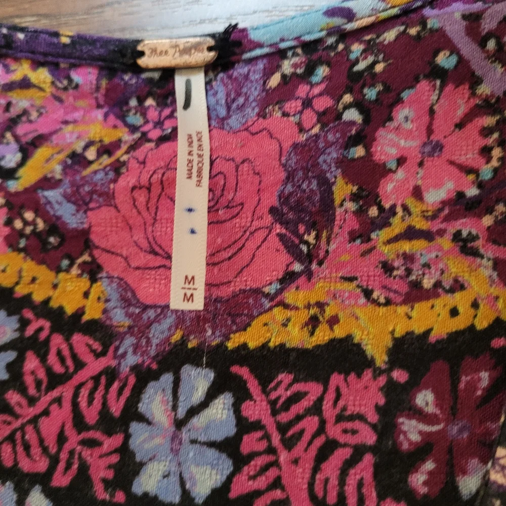 Free People Floral Maxi Dress - Black and Purple - Picture 8 of 9